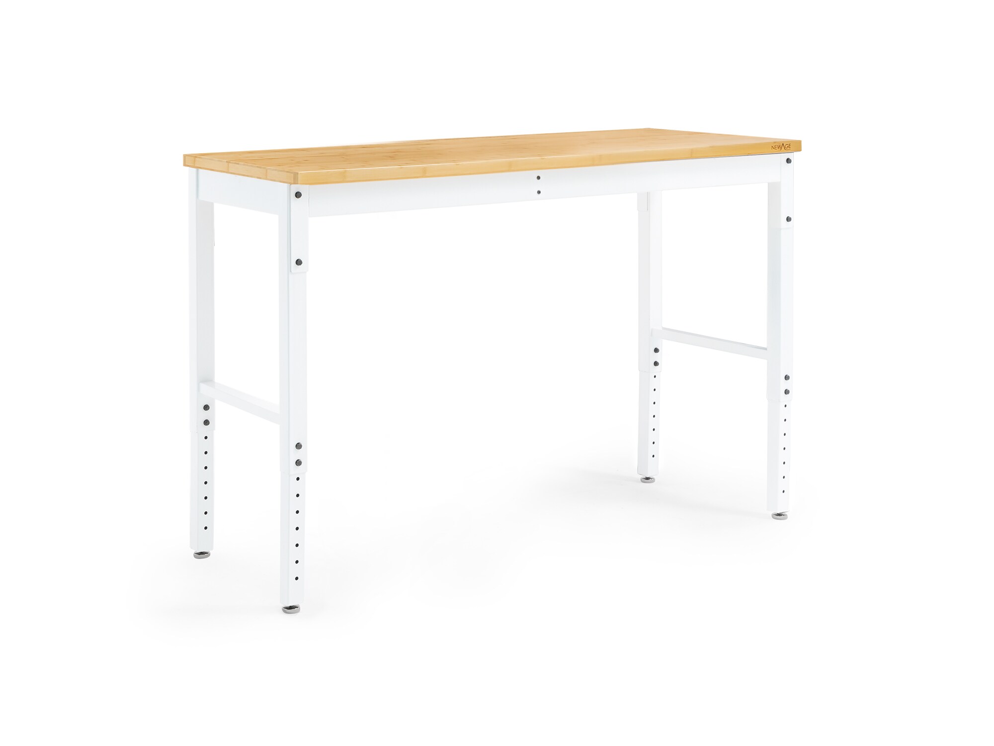 NewAge Products 56-in W x 43-in H White Bamboo Adjustable Height Work Bench