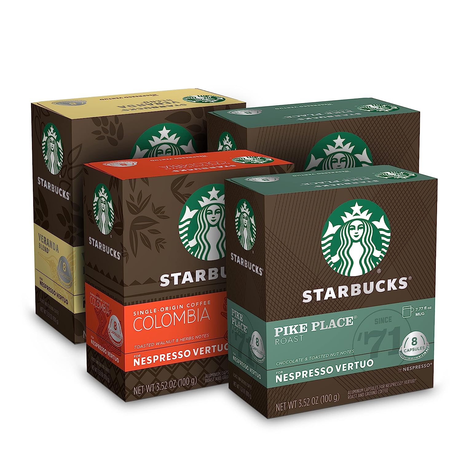 Starbucks by Nespresso Blonde & Medium Roast Variety Pack Coffee (32-count single serve capsules. compatible with Nespresso Vertuo Line System)
