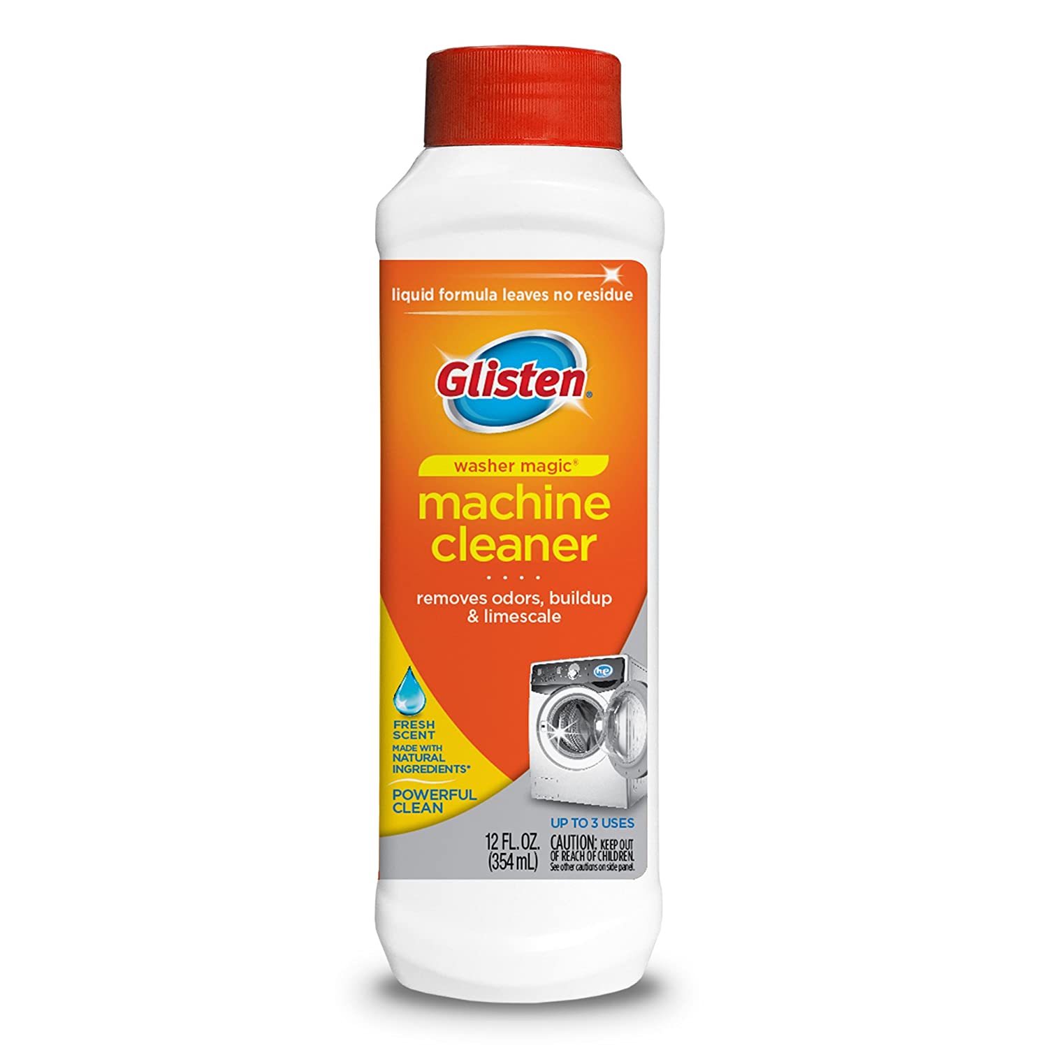 Glisten Washer Magic Washing Machine Cleaner and Deodorizer. 4 Bottles