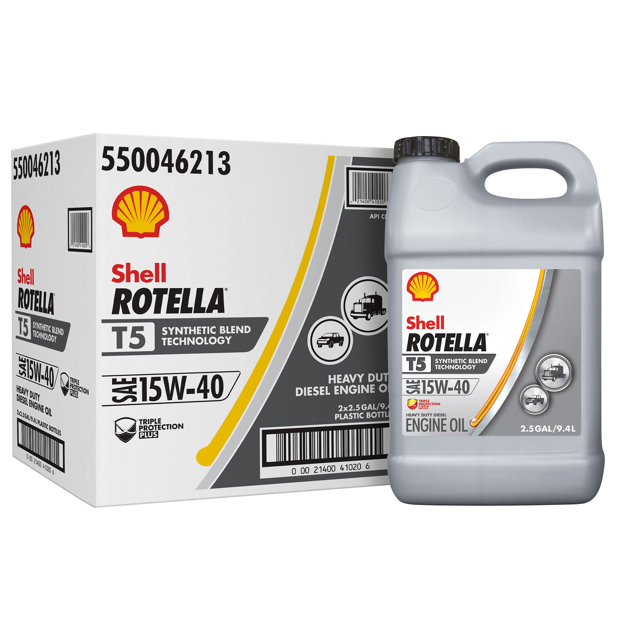 (2 pack) (2 pack) Shell Rotella T5 Synthetic Blend 15W-40 Diesel Engine Oil. 2.5 Gallon (2-Pack Case)