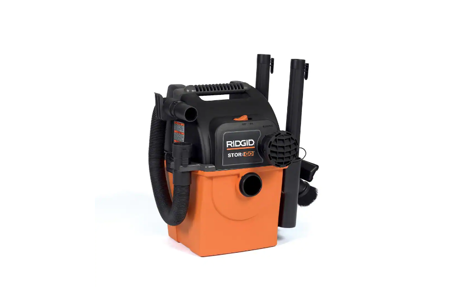 RIDGID WD5500 5 Gal. 5.0-Peak HP Portable Wall-Mountable Wet/Dry Shop Vacuum with Filter. Hose and Accessories