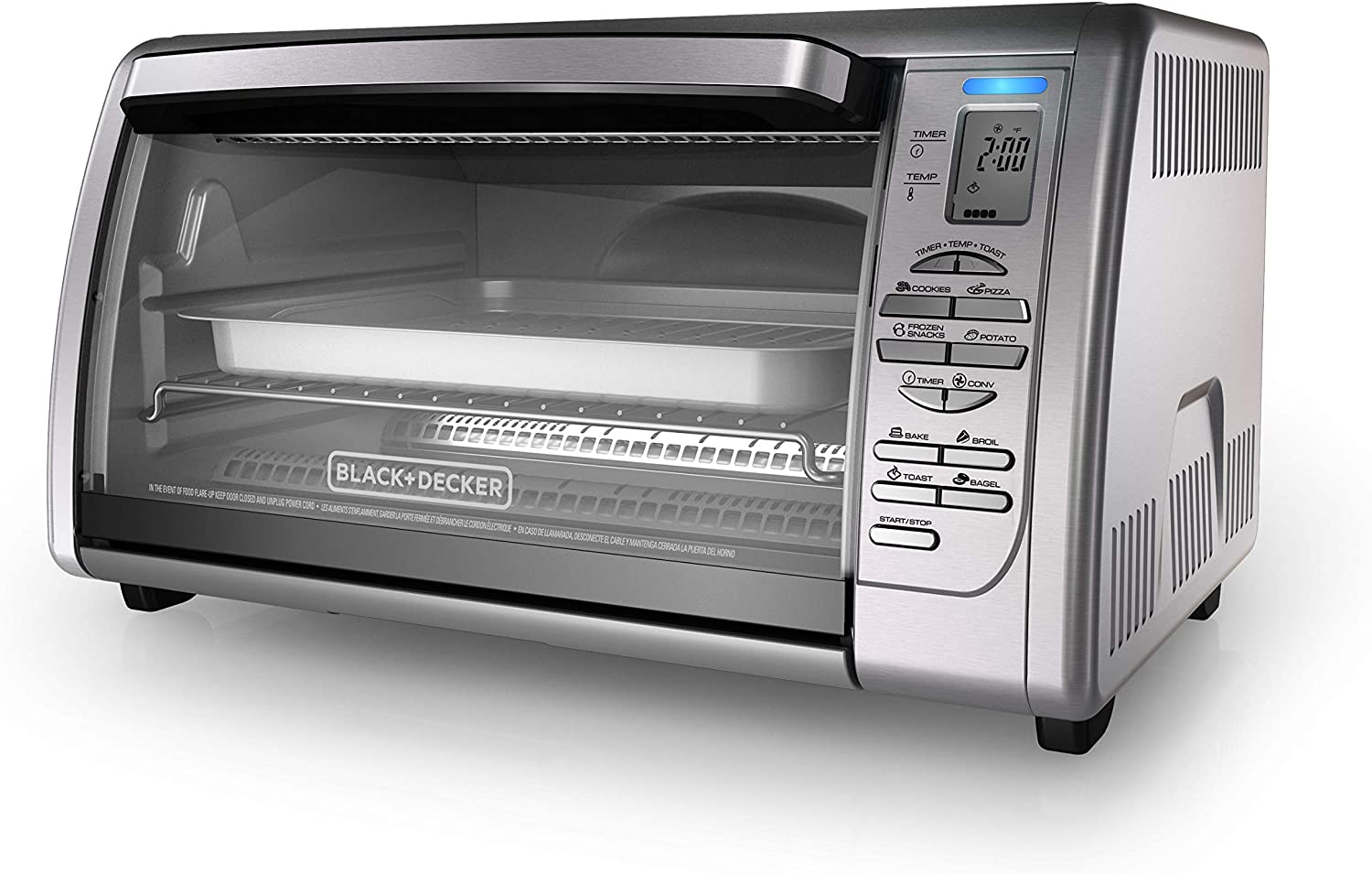 BLACK+DECKER 02648008504 Countertop Convection Toaster Oven. Silver. CTO6335S