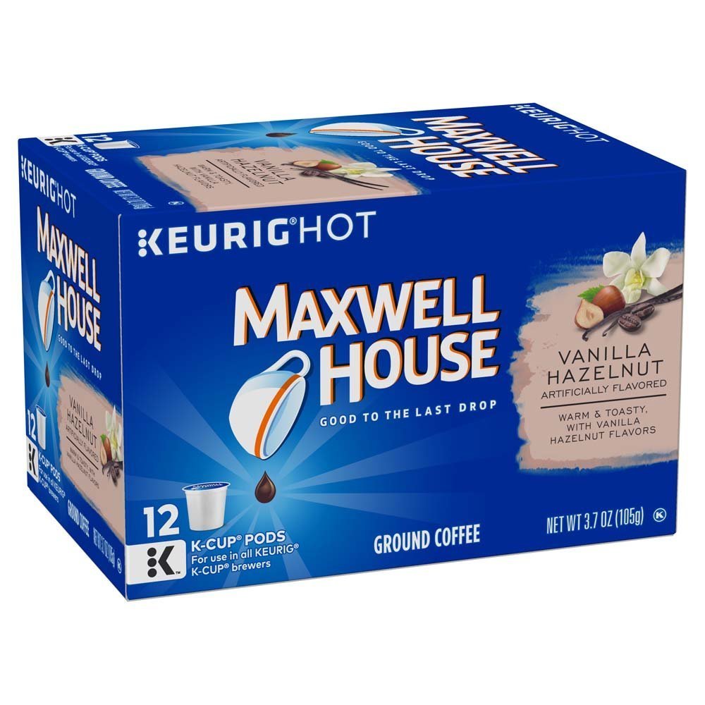 Maxwell House Vanilla Hazelnut K-Cup® Coffee Pods (72 ct Pack. 6 Boxes of 12 Pods)