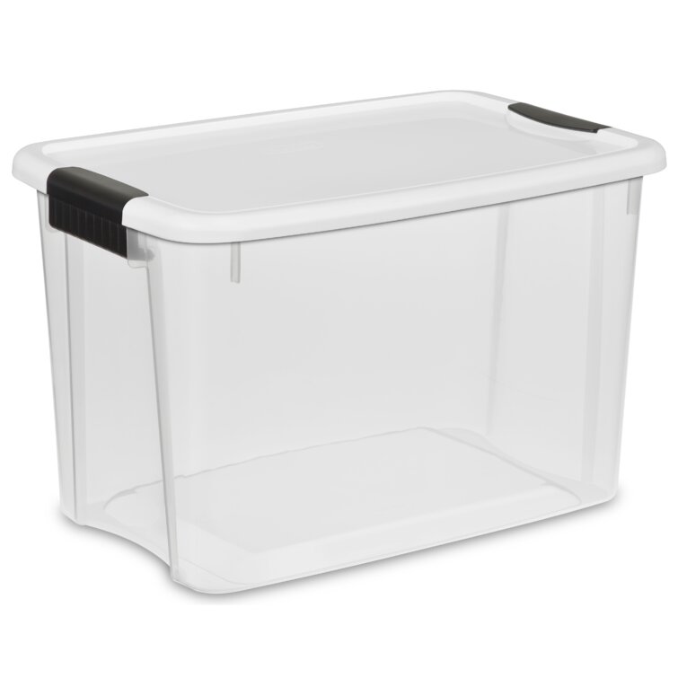 Ultra Latch 30 qt Plastic Storage Tote Set (Set of 6)