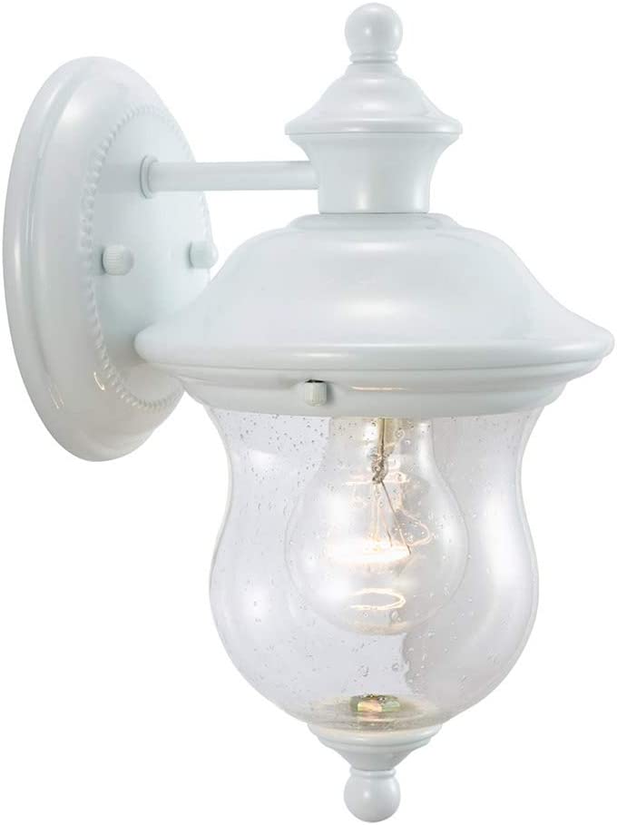 Design House Highland 1 Light Indoor/Outdoor Wall Light. White 4-Inch Centerset