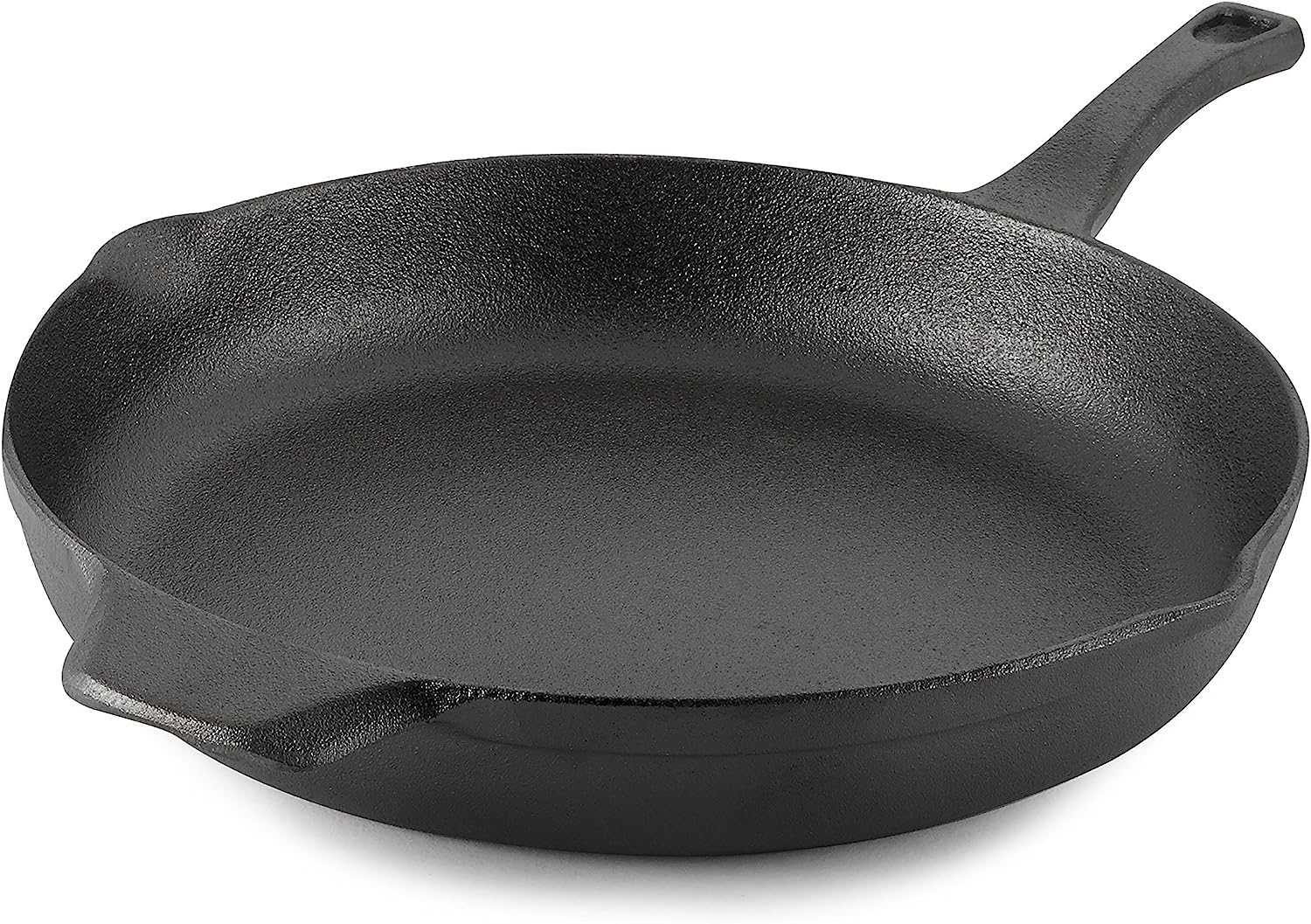 Calphalon Cast Iron Skillet. Pre-Seasoned Cookware with Large Handles and Pour Spouts. 12-Inch. Black