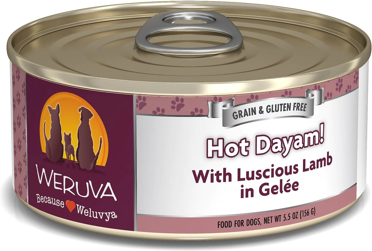 Weruva Hot Dayam! With Luscious Lamb in Gelee Grain-Free Canned Dog Food 5.5oz Pack of 24