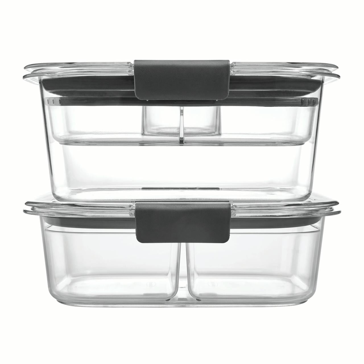 Rubbermaid Brilliance Food Storage Containers. 9 Piece Variety Salad and Snack Lunch Kit. Clear Tritan Plastic