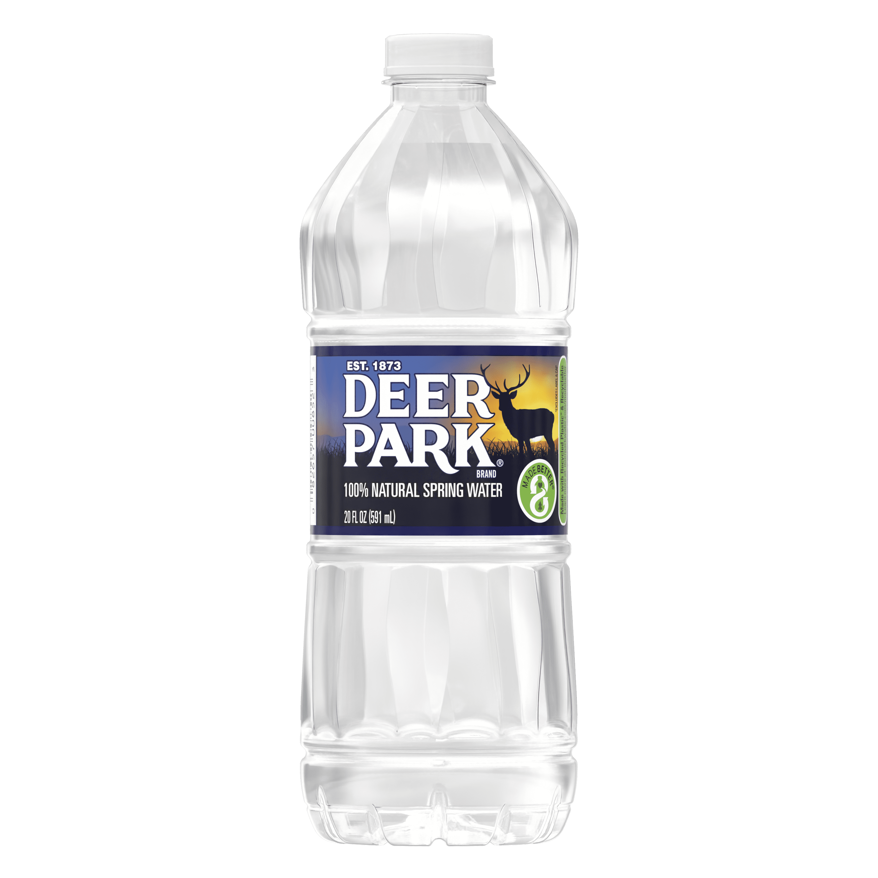 DEER PARK Brand 100% Natural Spring Water. 20-ounce plastic bottle