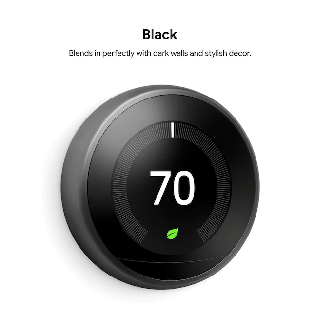 Google  Nest Learning Smart Thermostat (3rd Generation) with WiFi Compatibility - Mirror Black