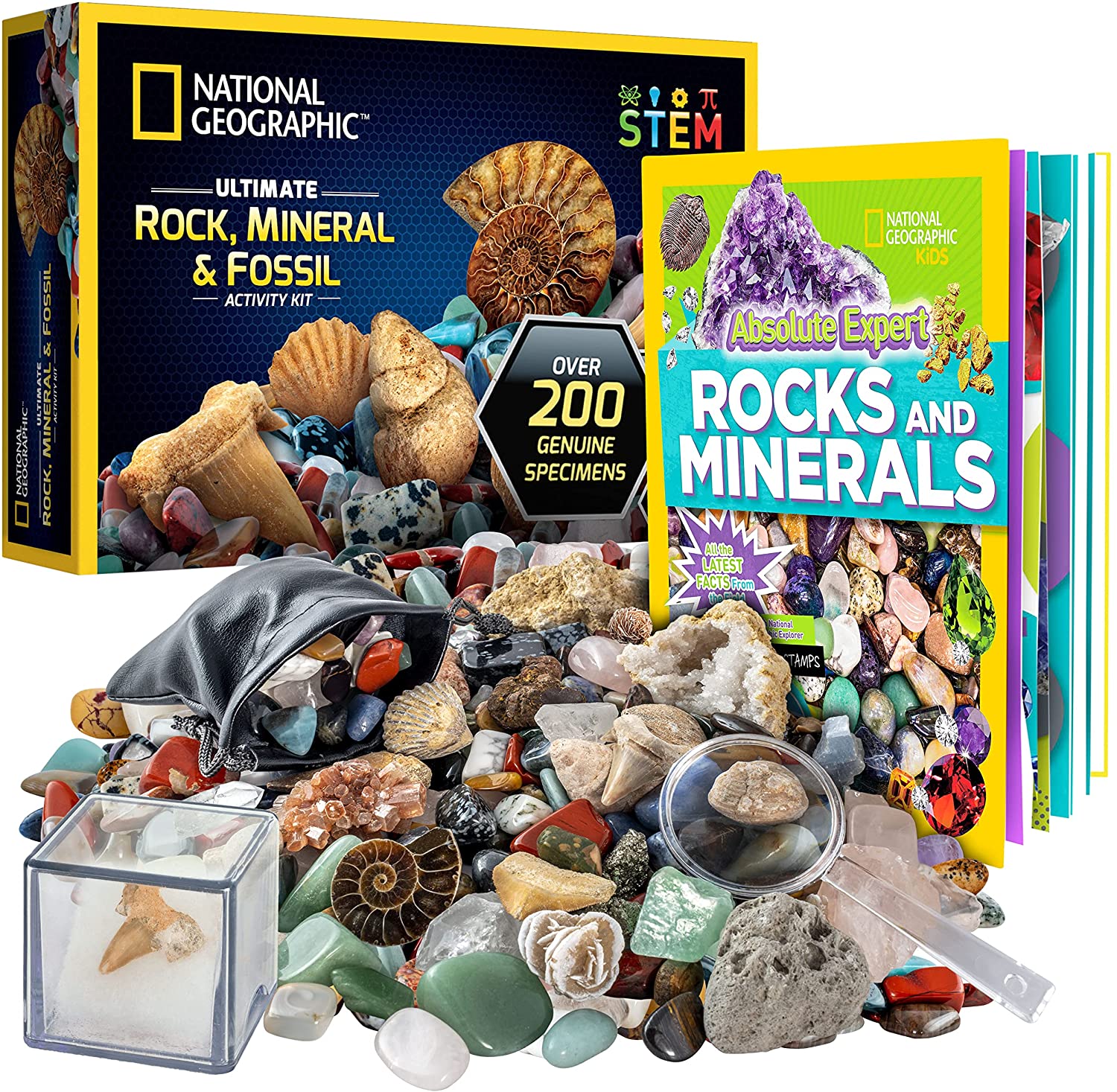 NATIONAL GEOGRAPHIC Rocks. Fossils & Minerals Kit. Ultimate Collection with Book