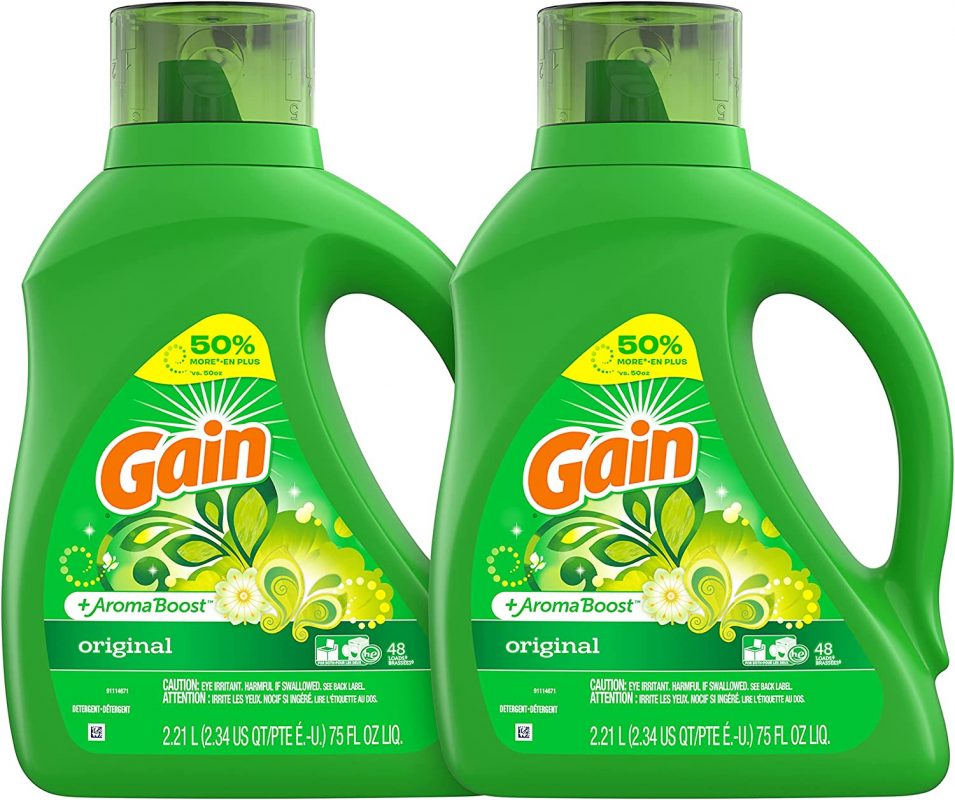 Gain Laundry Detergent Liquid Plus Aroma Boost. 96 Loads. 75Oz. 2 Pack