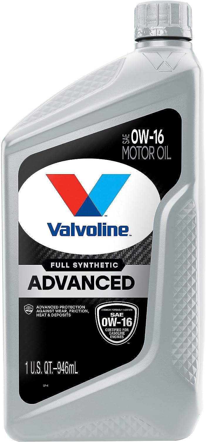 Valvoline Advanced Full Synthetic SAE 0W-16 Motor Oil 1 QT. Case of 6
