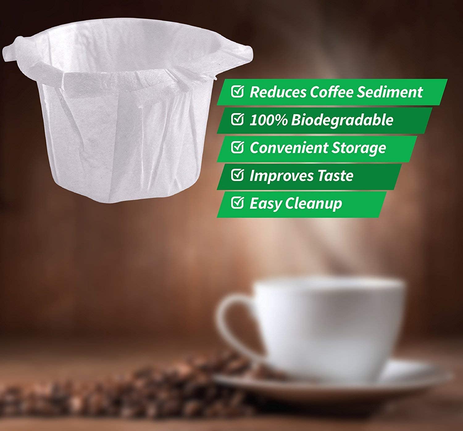 Brew Addicts 300 Disposable K-Cup Paper Coffee Filters