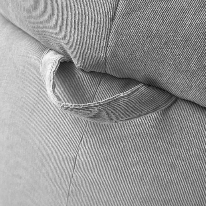 POD by Urban Shop Soft Plush Corduroy Bean Bag Chair with Pocket. Grey