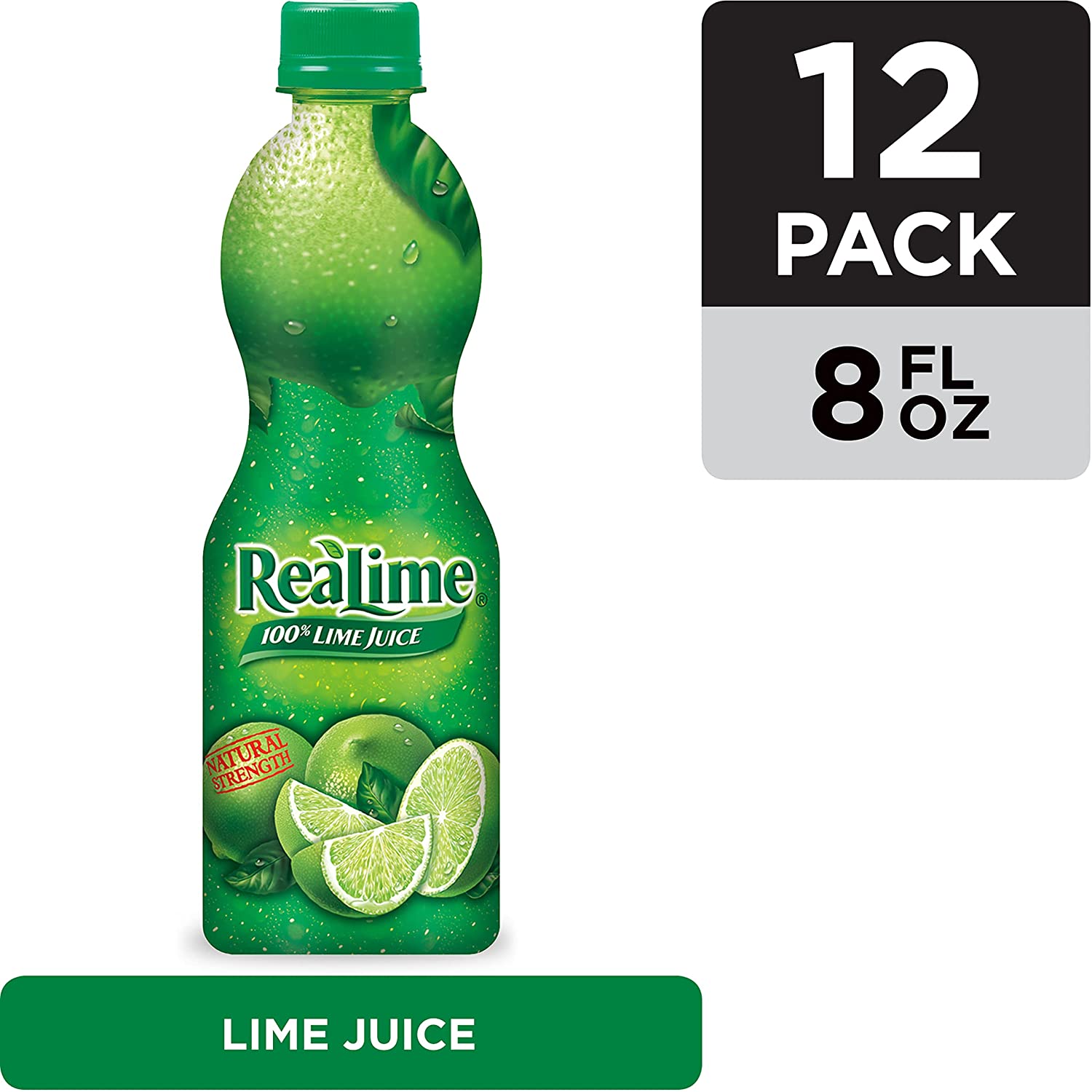 ReaLime 100 percent Lime Juice. 8 fl oz bottles (Pack of 12)