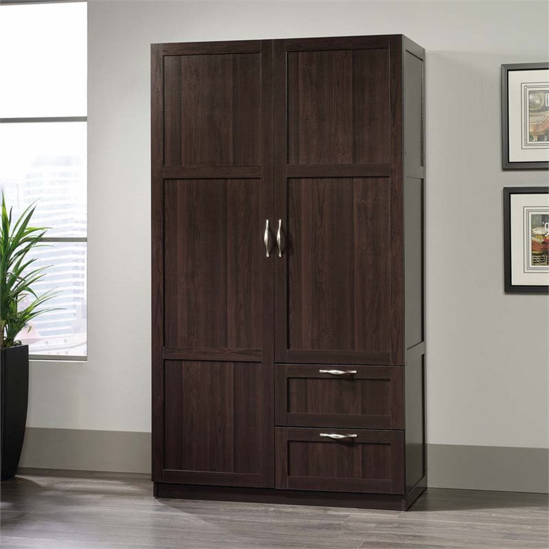 Sauder Select 40″ Wide Wardrobe Storage Cabinet. Cinnamon Cherry Finish