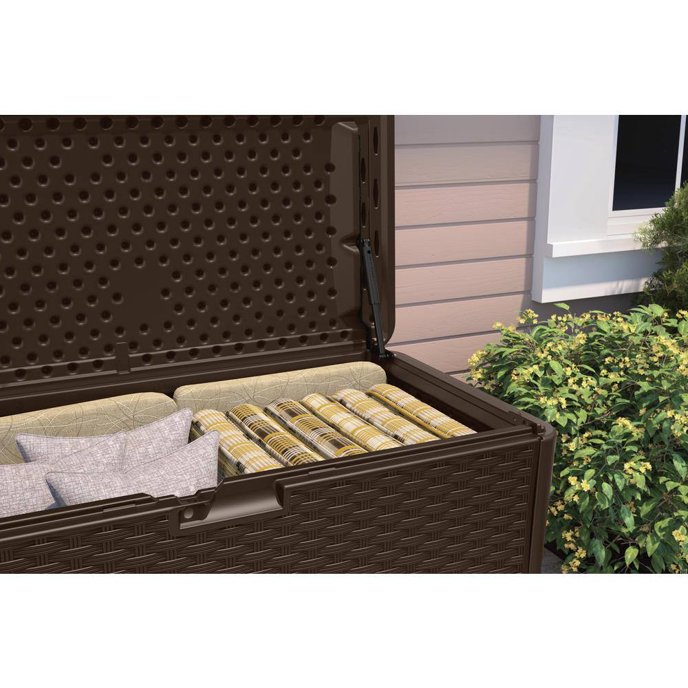 Suncast BMDB134004 Java 134 Gal. Resin Wicker Deck Box