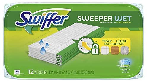 Swiffer Sweeper Wet Mopping Pad Refills. 12 Count - 1 Pack