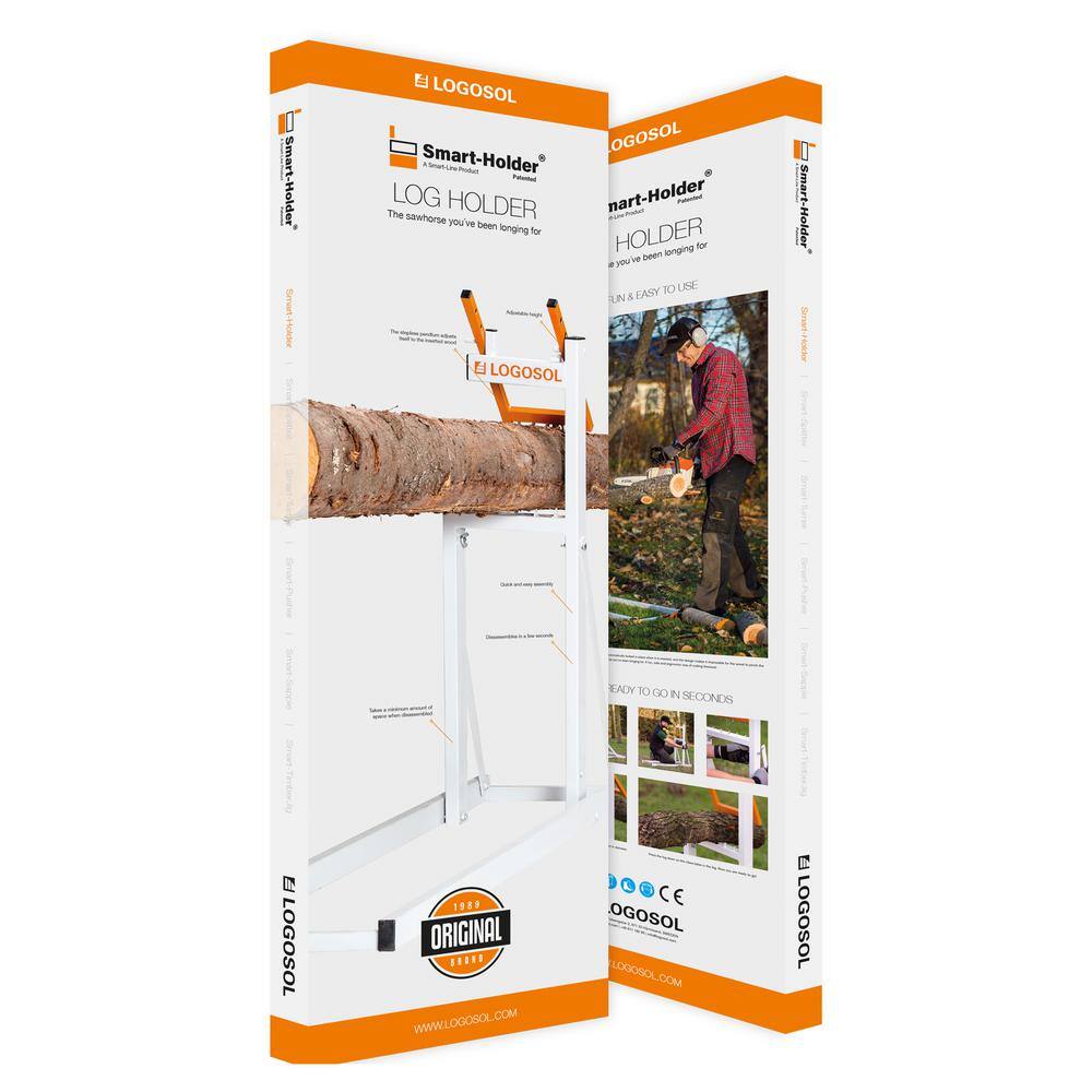 Logosol SMART Wood Holder 46.5 in. x 15 in. x 2 in. Steel Compact Adjustable Folding Sawhorse SMART Holder Folded Dimensions