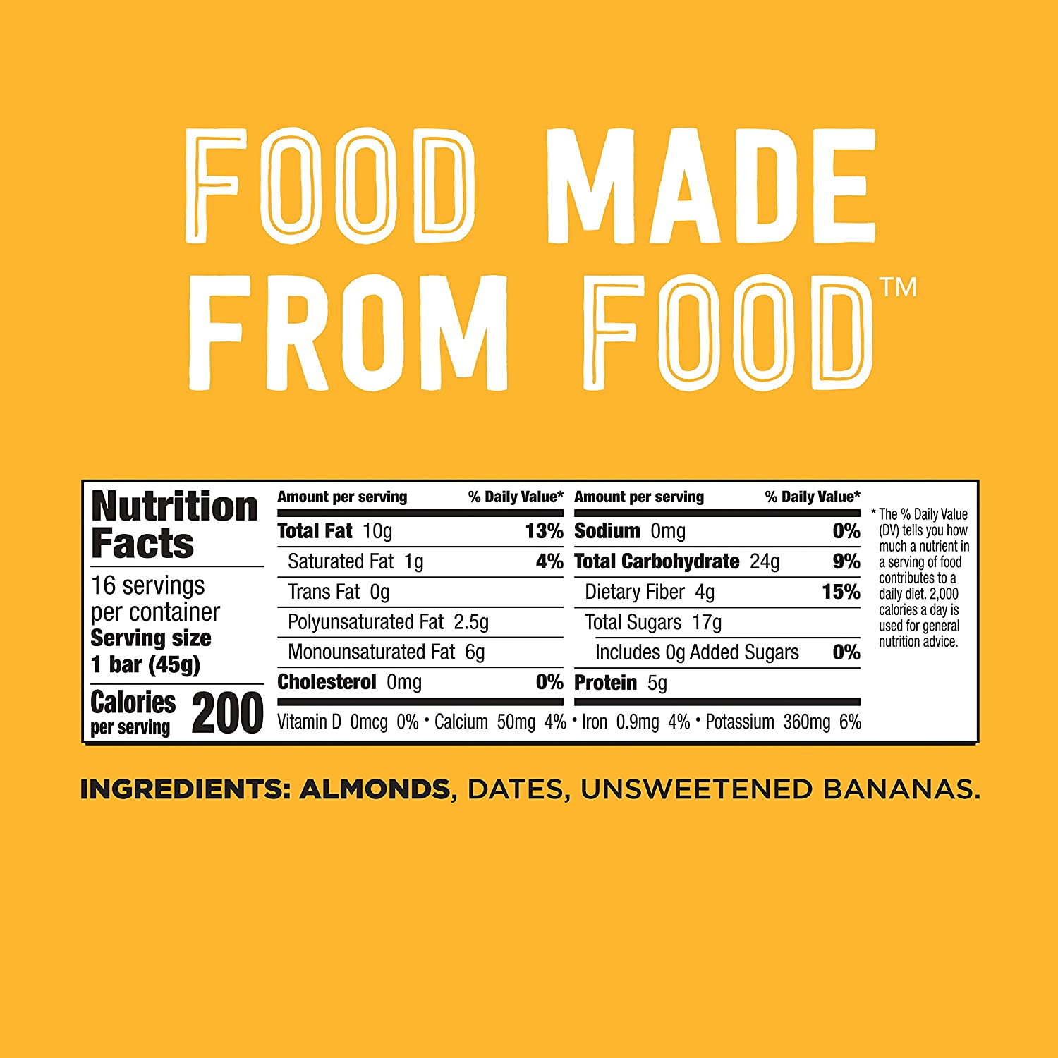 Larabar Banana Bread. Gluten Free Vegan Fruit & Nut Bar. 1.6 oz Bars. 16 ct