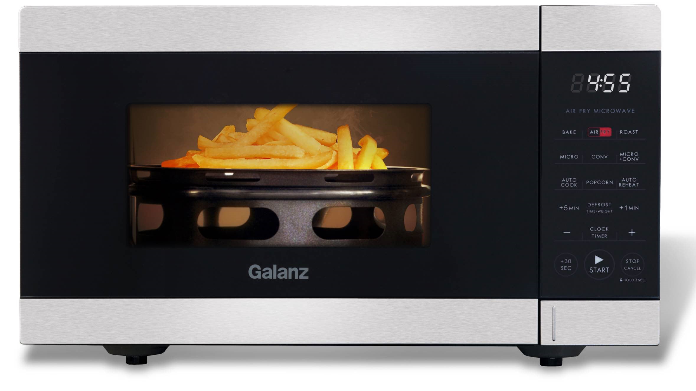 Galanz 0.9 cu. ft. Air Fry Countertop Microwave. 900 Watts. Stainless Steel
