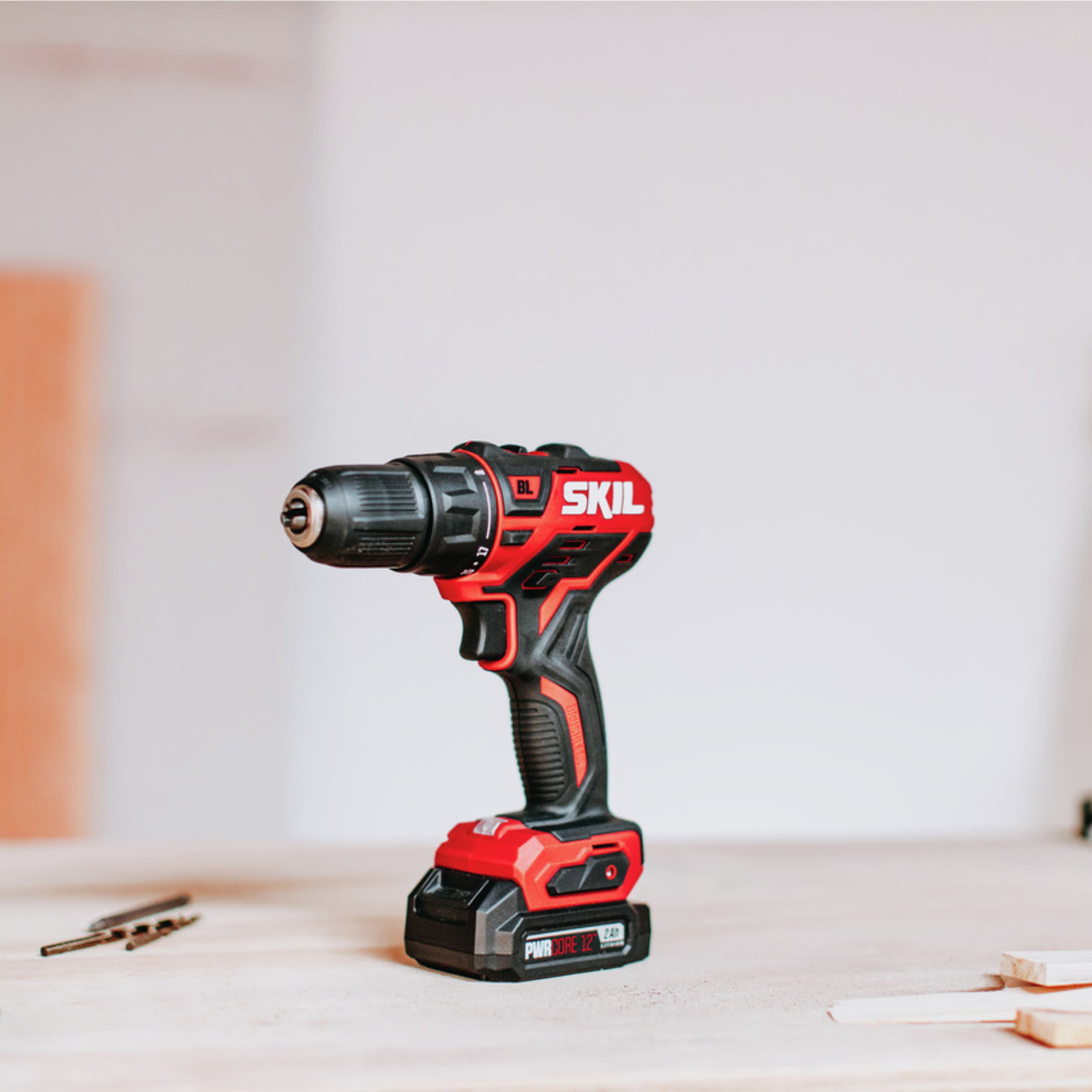 SKIL PWR Core 12™ Brushless 12 Volt Cordless Drill Driver & Impact Driver Kit Set with two 2.0Ah Batteries & PWR JUMP™ Charger