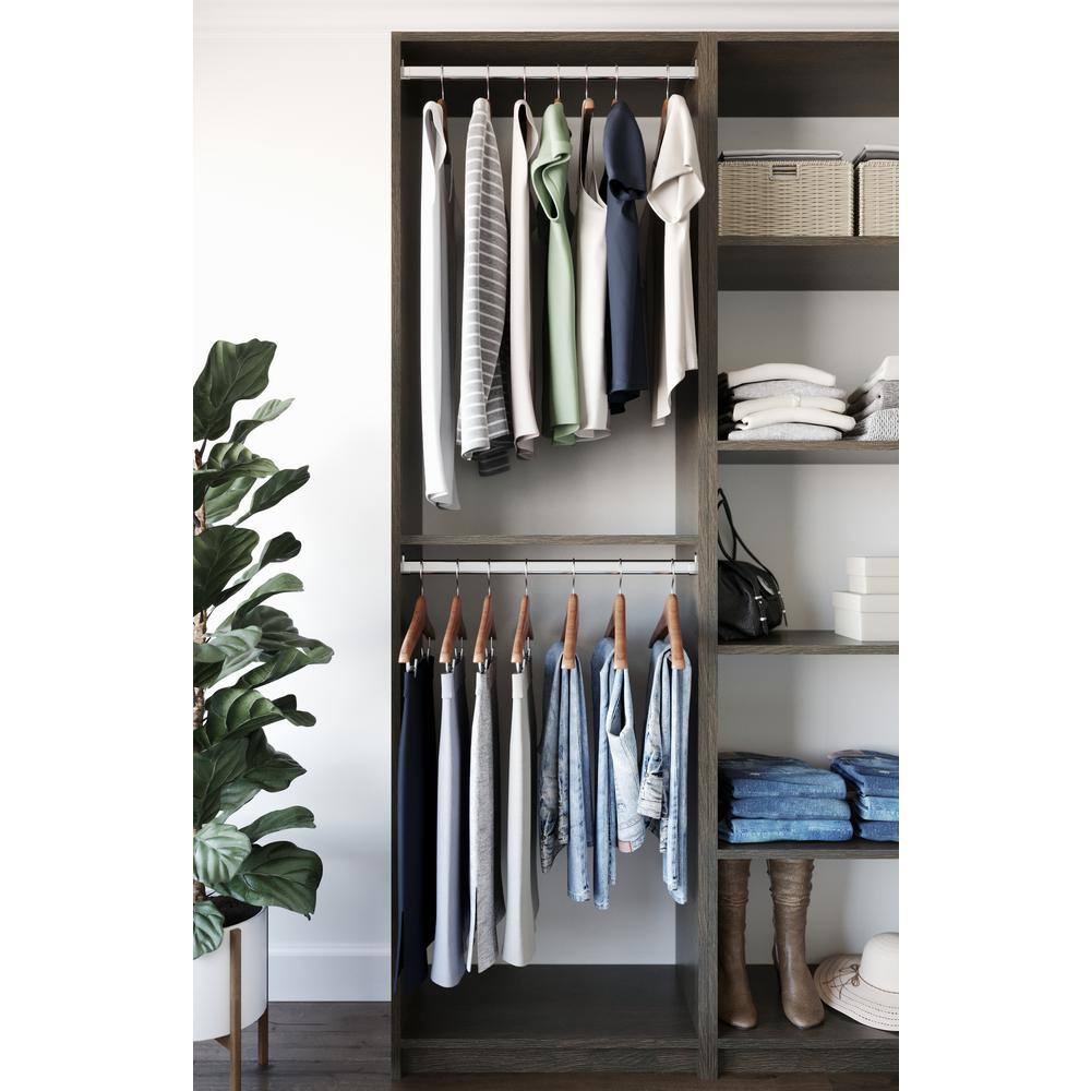 SimplyNeu SNT1-SK 14 in. W D x 25.375 in. W x 84 in. H Bistro Double Hanging Tower Wood Closet System