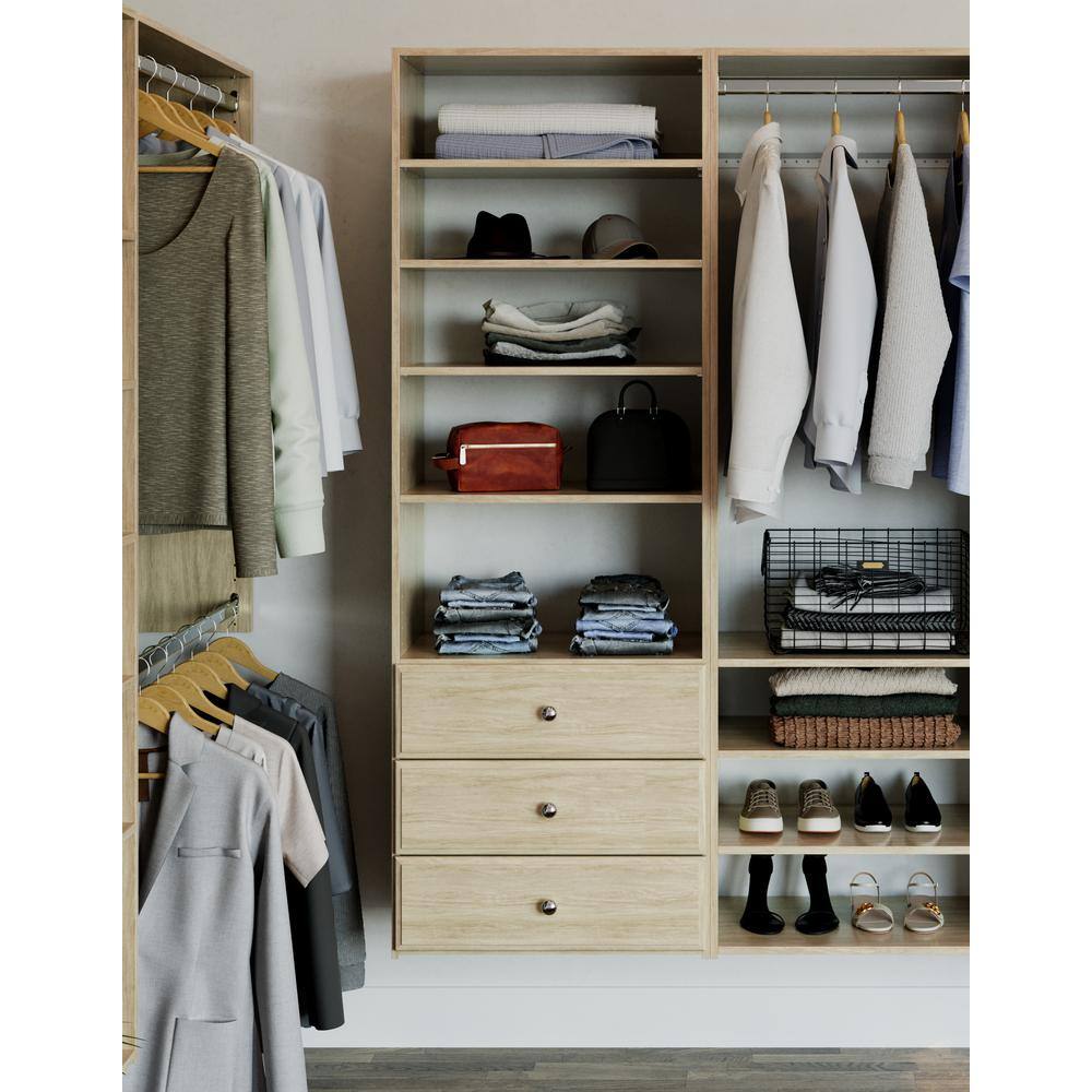 Closet Evolution HG56 Premier Essential 25 in. W Harvest Grain Wood Closet Tower