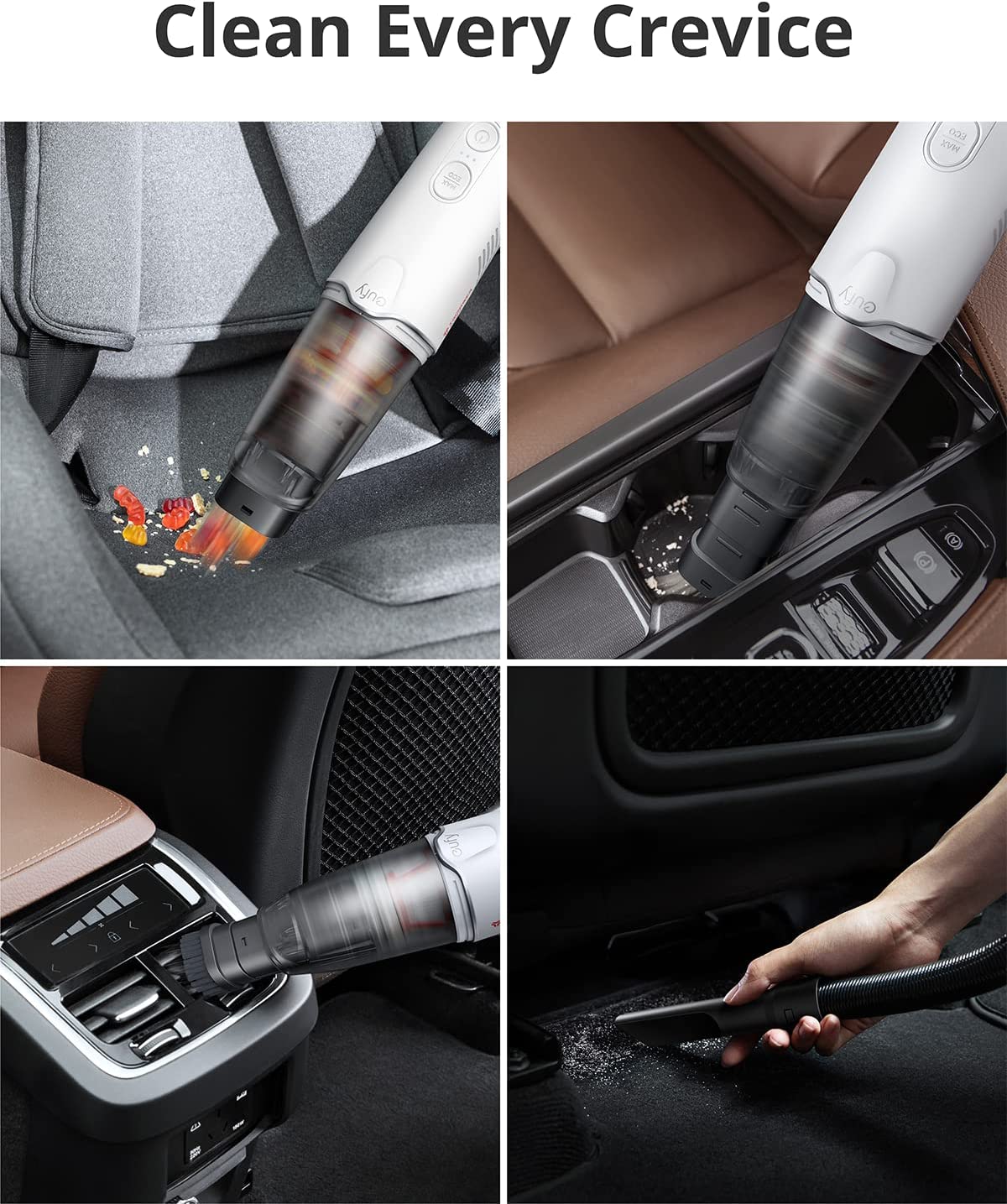 eufy Clean HomeVac H20. Cordless Handheld Car Vacuum Cleaner. 40 AW Strong Suction. Lightweight 1.44 lb. 1H Fast in-Car Charge. Anker Fast Charger with USB-A & USB-C. for Car Cleaning ( T2550121)