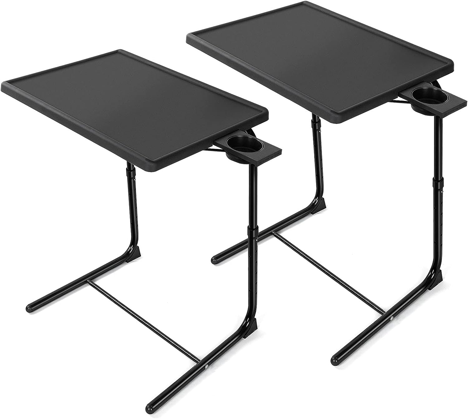 HUANUO Adjustable TV Trays - TV Tray Tables on Bed & Sofa. Adjustable Laptop Table as TV Food Tray. Work Tray with 6 Heights & 3 Tilt Angles Adjustable (2 Pack)
