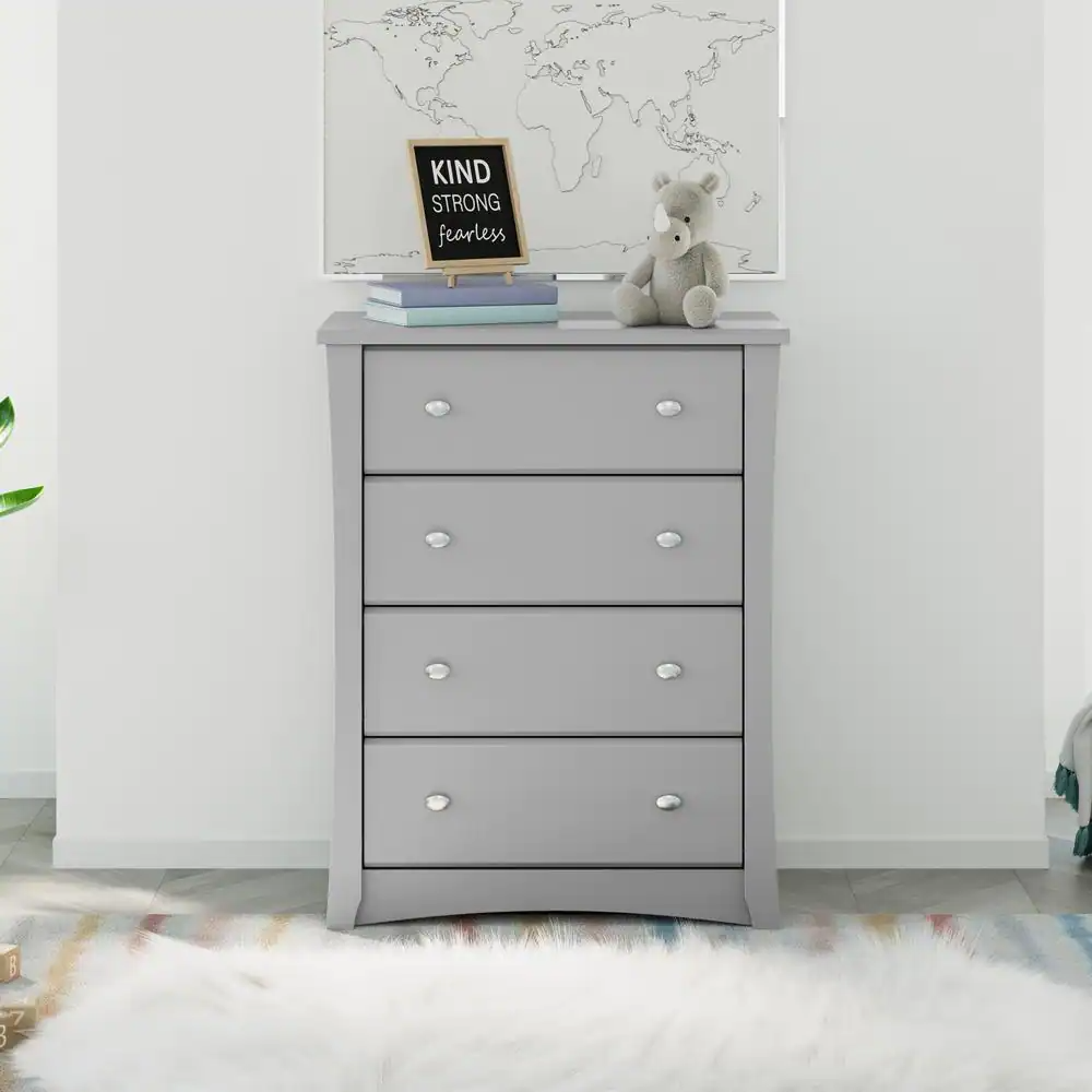 4-Drawer Crescent Pebble Gray Dresser