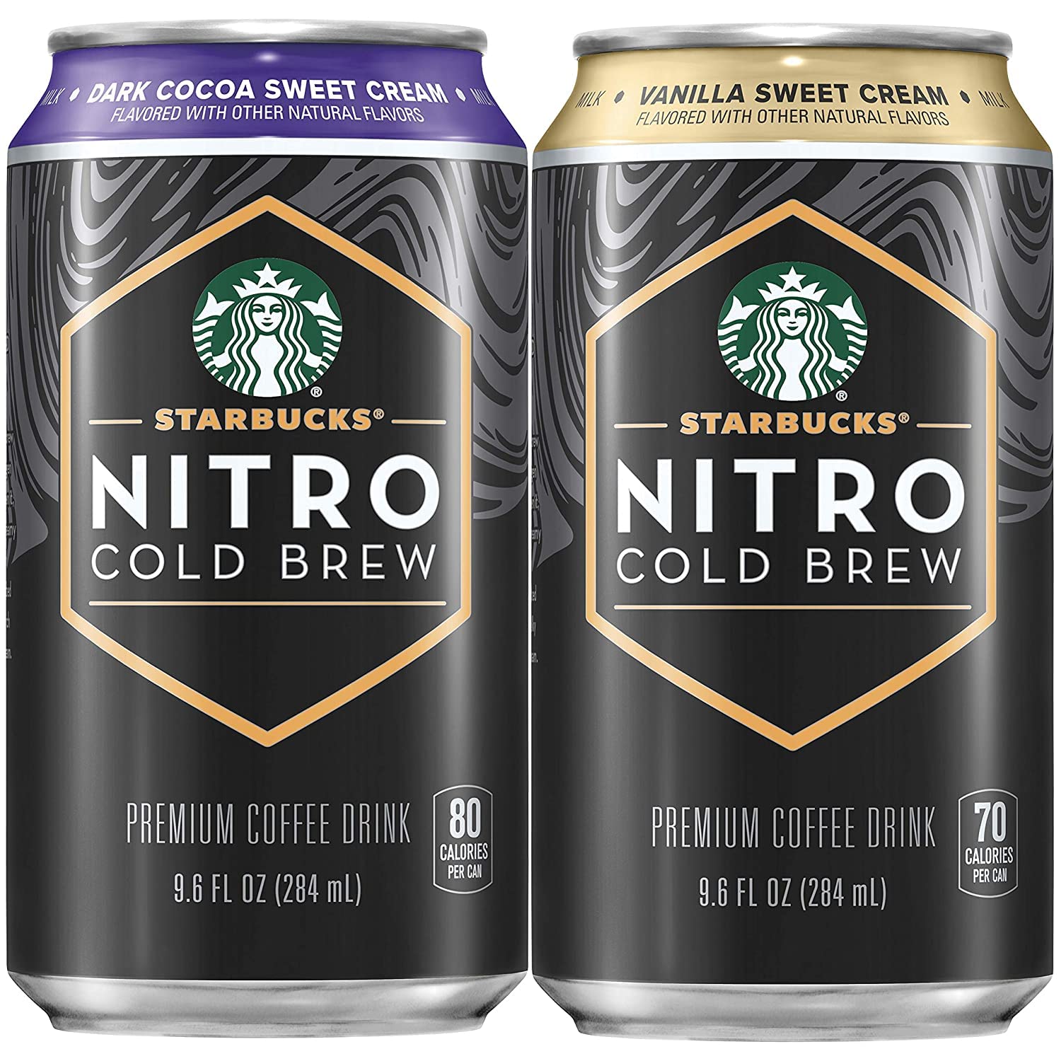 Starbucks Nitro Cold Brew 2 Flavor Sweet Cream Variety Pack 9.6 fl oz Cans (8 Pack)