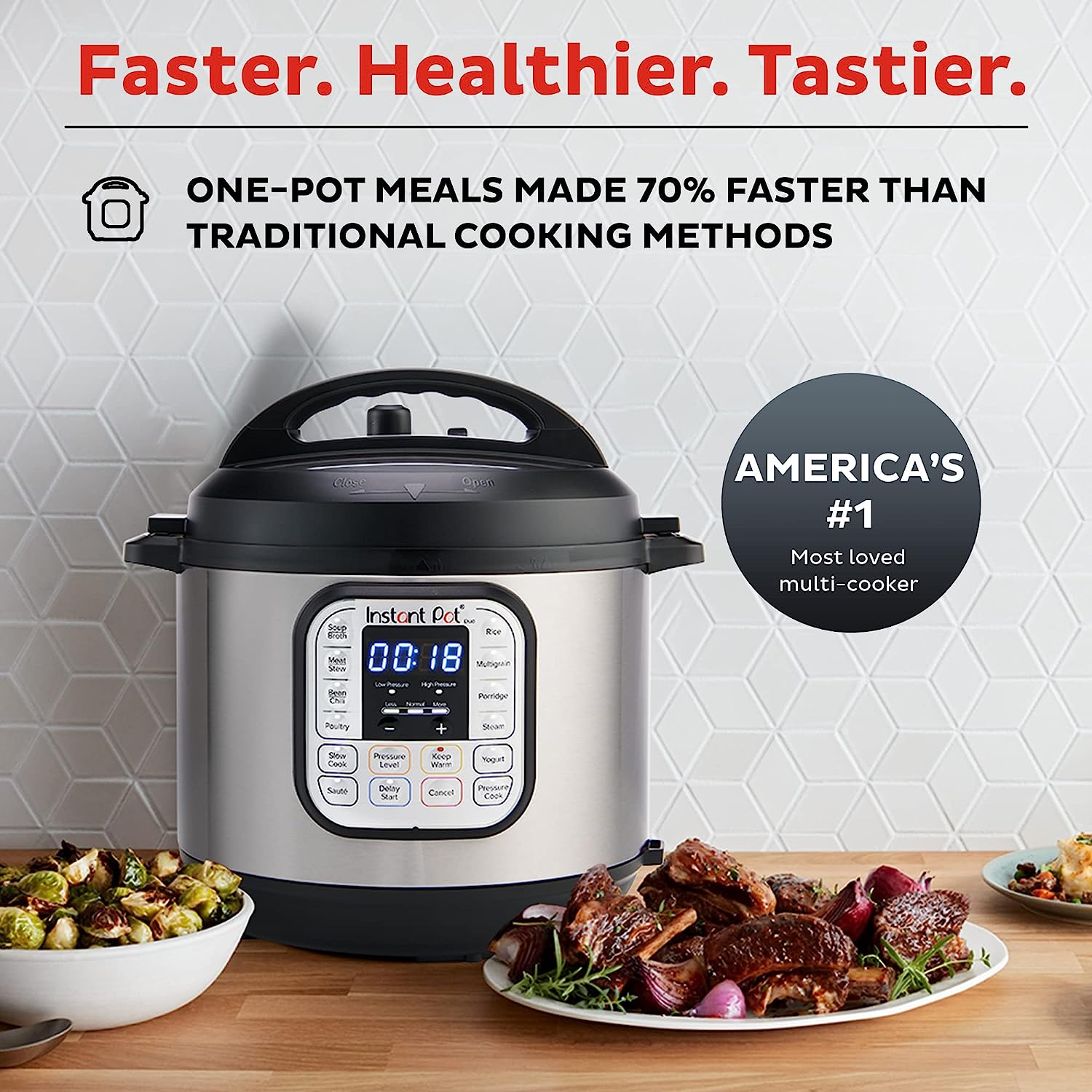 Instant Pot Duo 7-in-1 Electric Pressure Cooker. Slow Cooker. Rice Cooker. Steamer. Sauté. Yogurt Maker. Warmer & Sterilizer. Includes Free App with over 1900 Recipes. Stainless Steel. 3 Quart