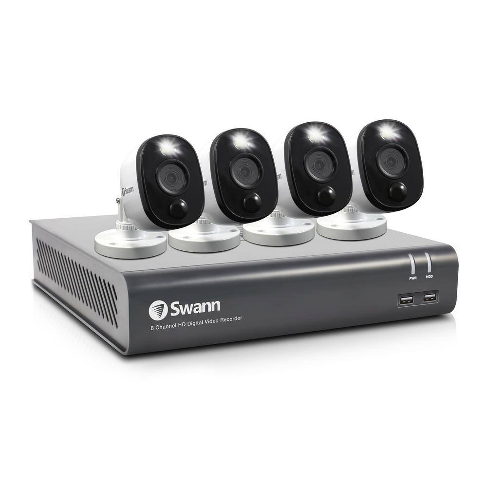 Swann SWDVK-845804WL-US DVR-4580 8-Channel 1080p 1TB Surveillance System with Four 1080p Wired Bullet Cameras