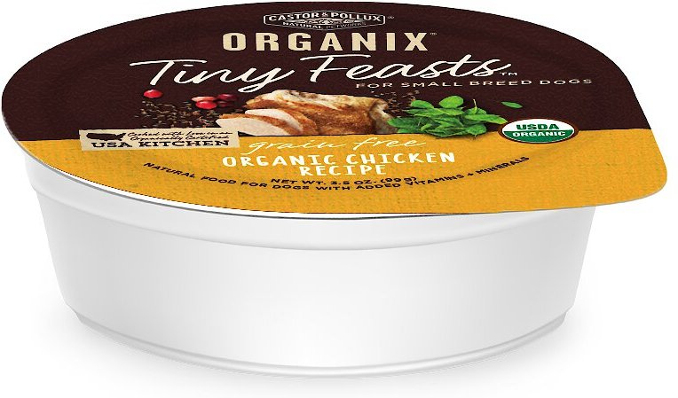 Castor & Pollux Organix Tiny Feasts Grain-Free Organic Chicken Recipe Dog Food Trays