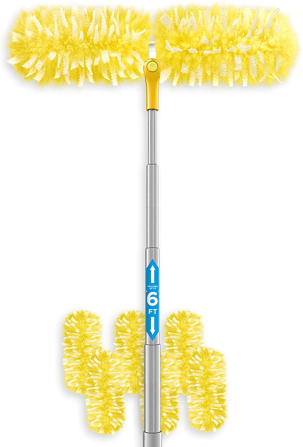 Swiffer Ceiling Fan Duster Super Extender Handle Starter Kit. 6 Heavy Duty Refills