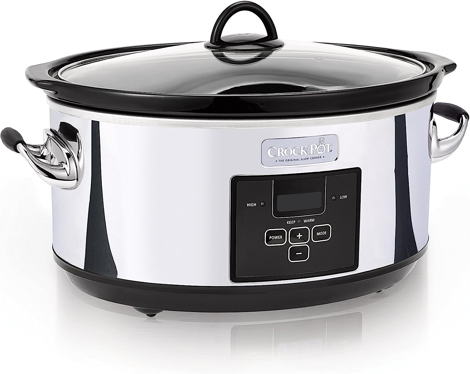 Crock-Pot 7 Quart Programmable Slow Cooker with Digital Timer. Food Warmer. Polished Platinum