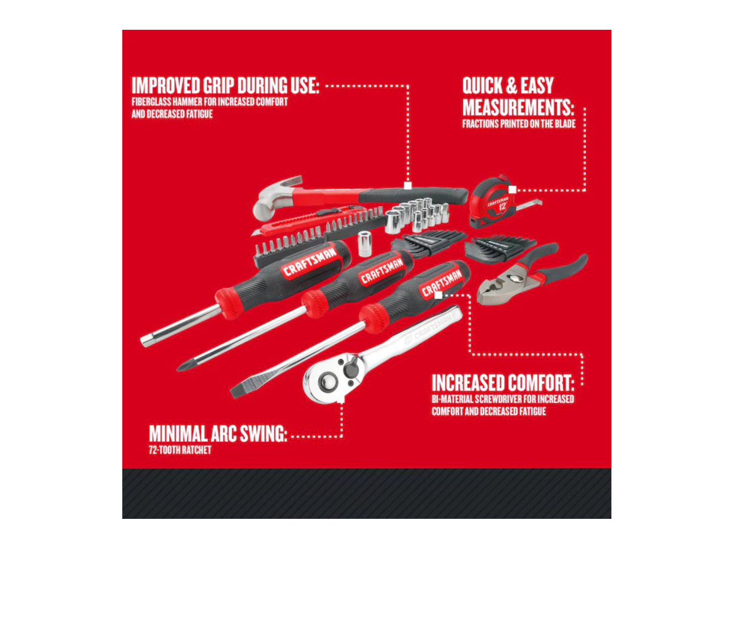 CRAFTSMAN CMMT99446 57-Piece Household Tool Set with Hard Case