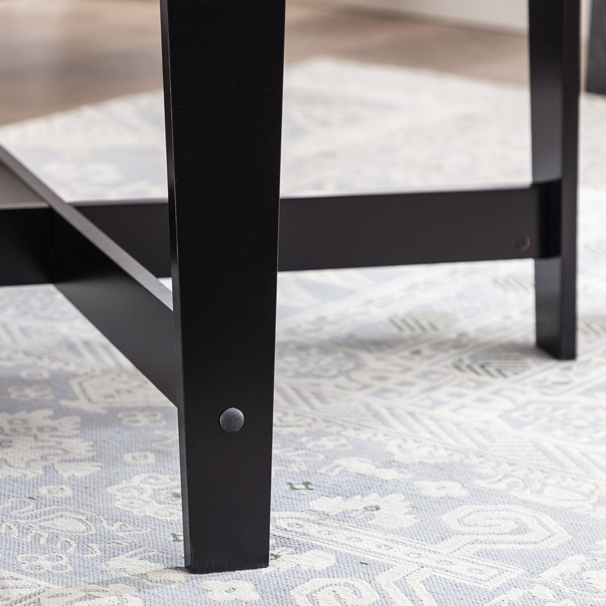 Mainstays Round Wood Side Table. Black