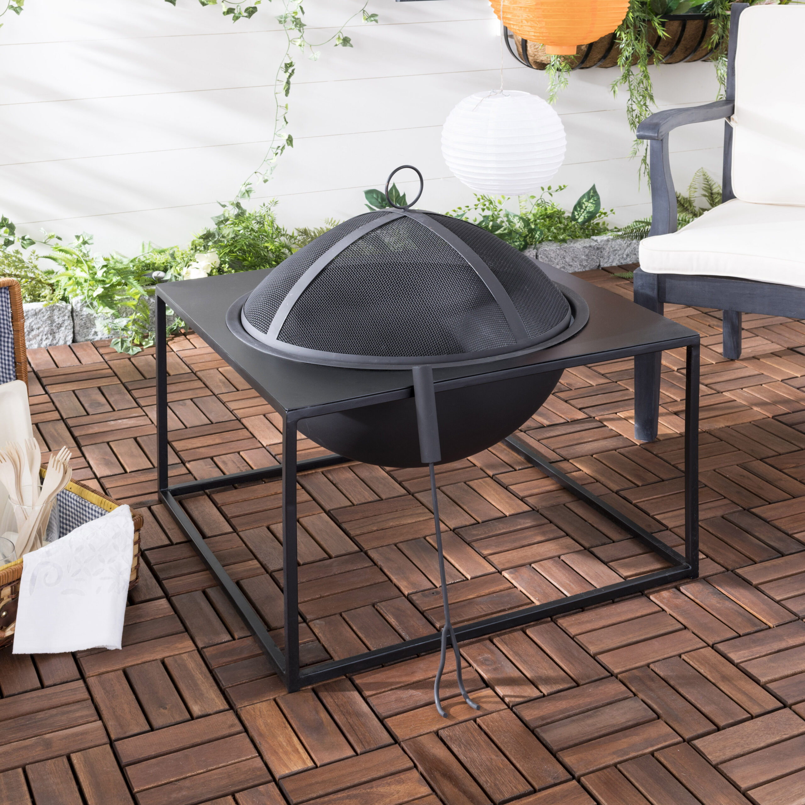 Latitude Run Rebekka 23.3” H x 25” W Iron Wood Burning Outdoor Fire Pit