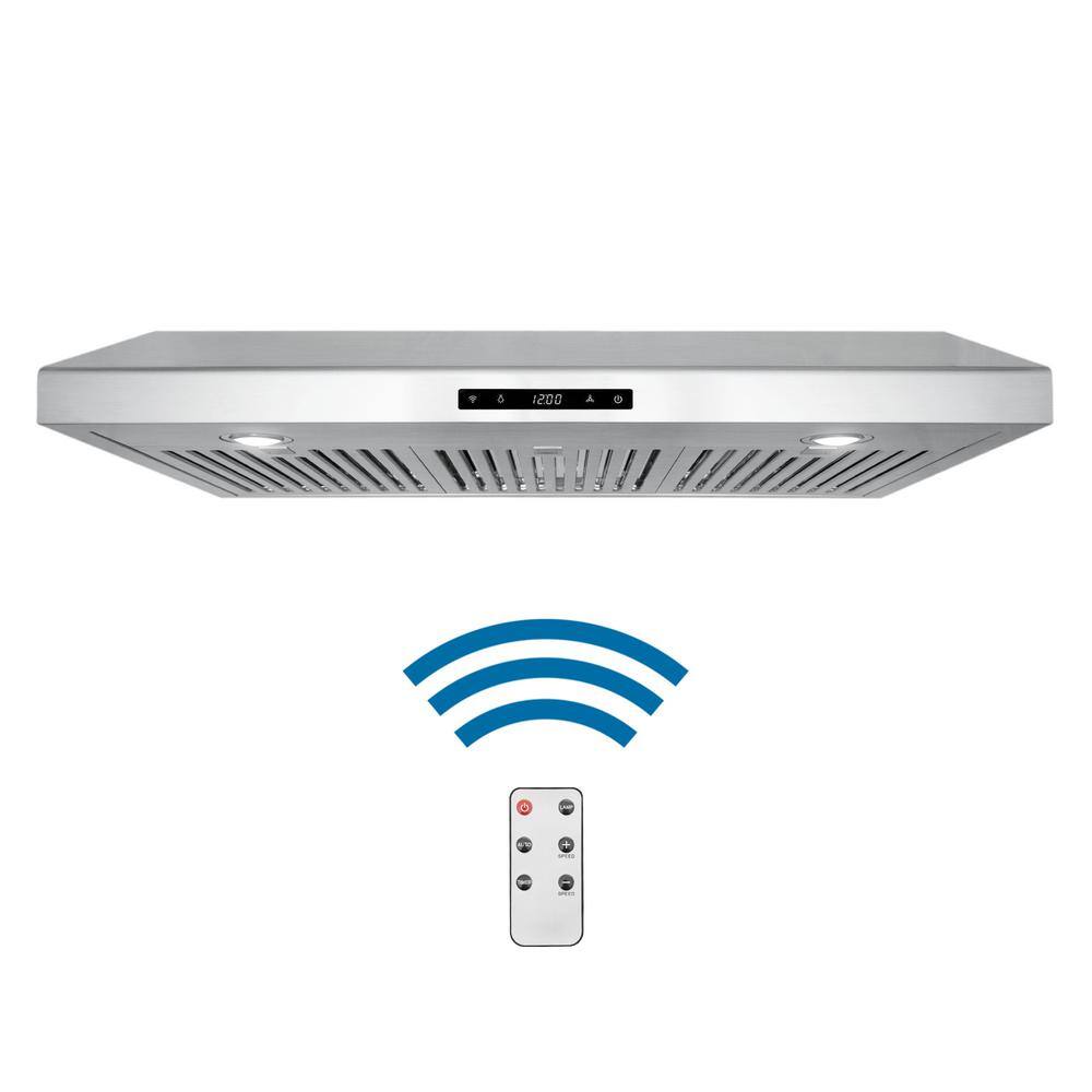 Cosmo COS-KS6U36 36 in. 500 CFM Ducted Under Cabinet Range Hood with Digital Touch Display and LED Lights in Stainless Steel