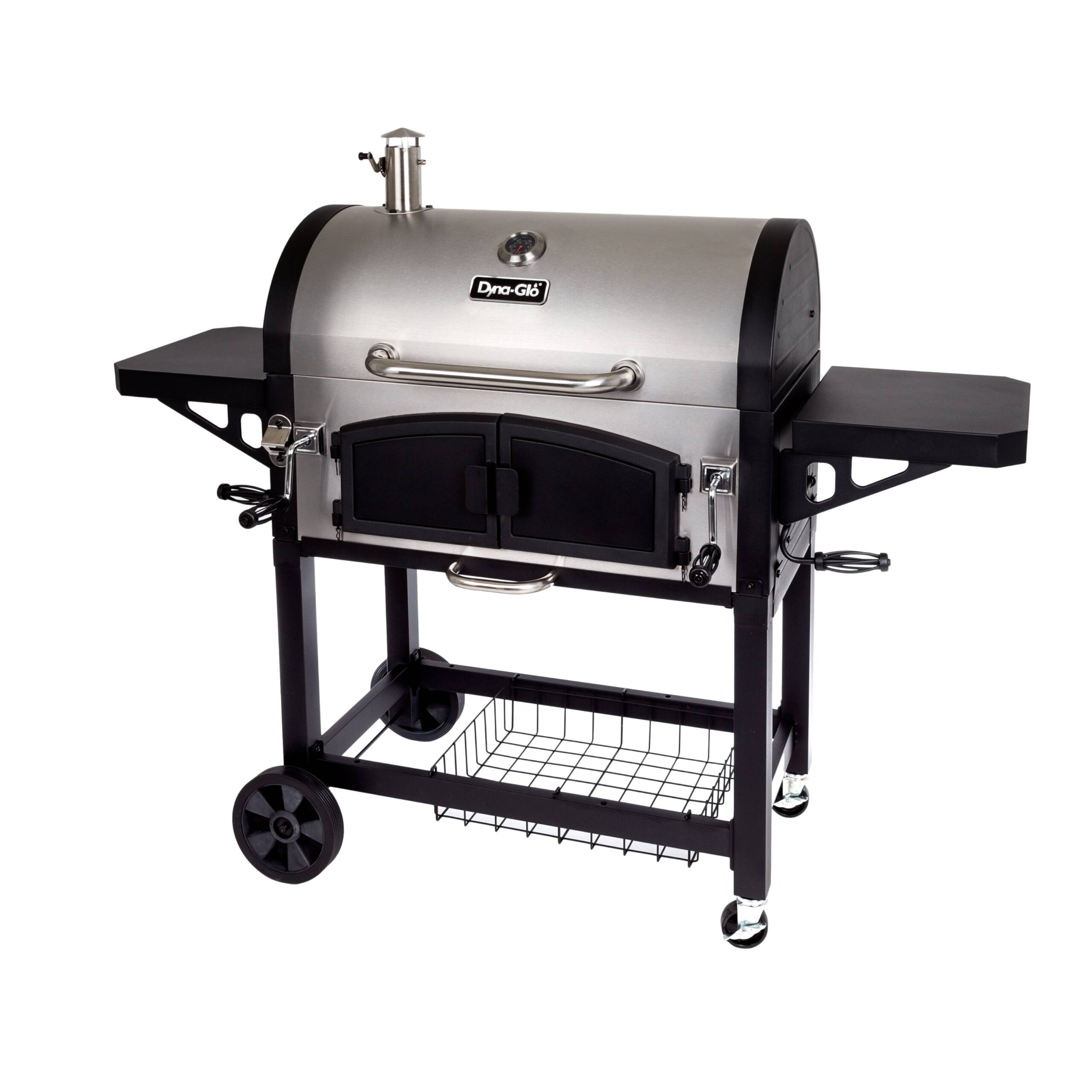 Dyna-Glo DGN576SNC-D Dual Chamber Stainless Steel Charcoal BBQ Grill