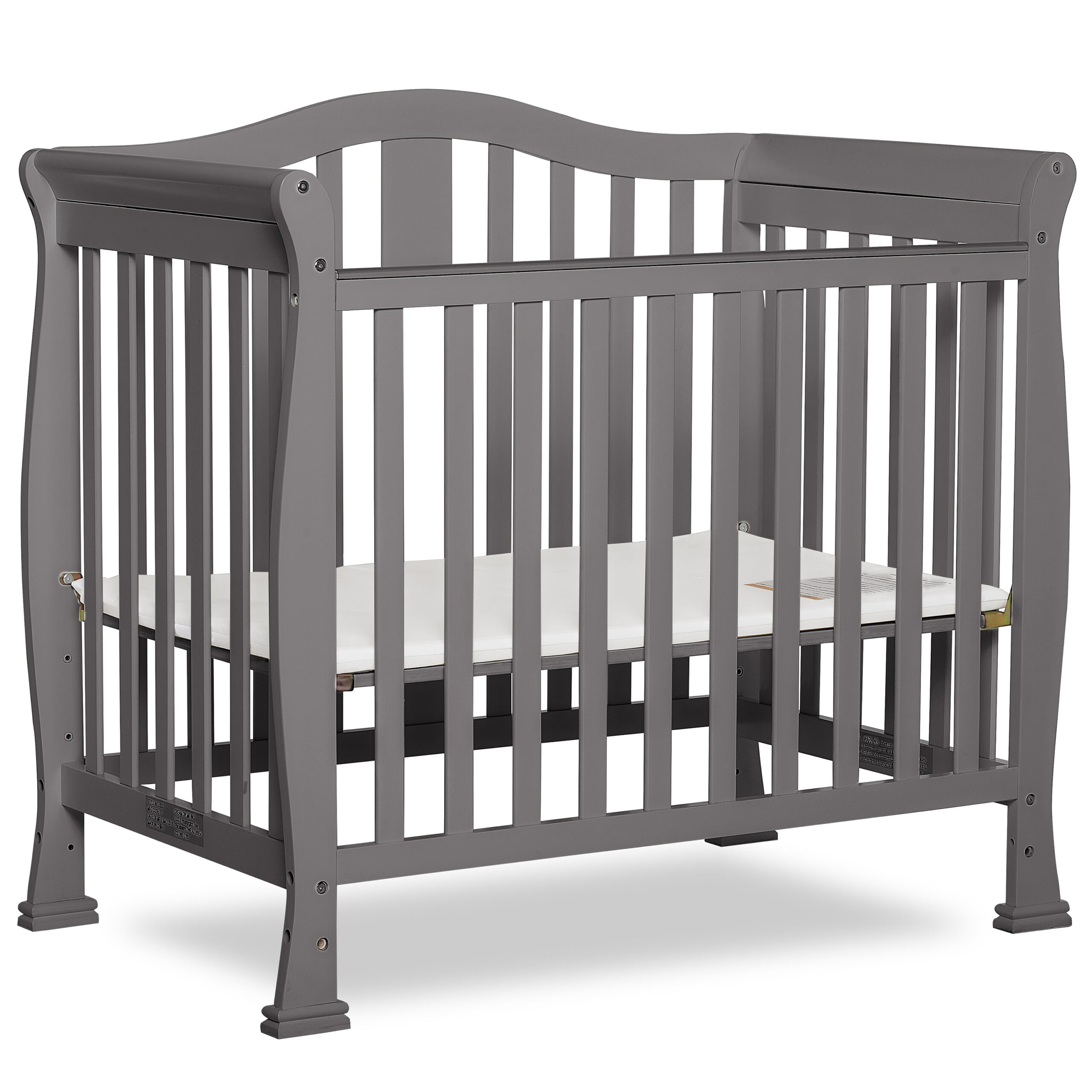 Dream On Me Naples 4-in-1 Convertible Mini Crib. Storm Grey