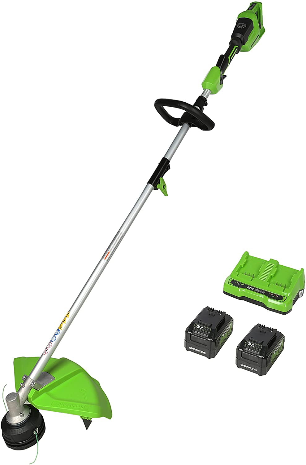 Greenworks 48V (2x24V) 16″ Brushless (Attachment Capable) String Trimmer w/ (2) 4Ah Batteries