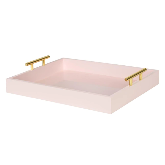 Kate and Laurel  12.25-in x 16.5-in Pink Decorative Tray