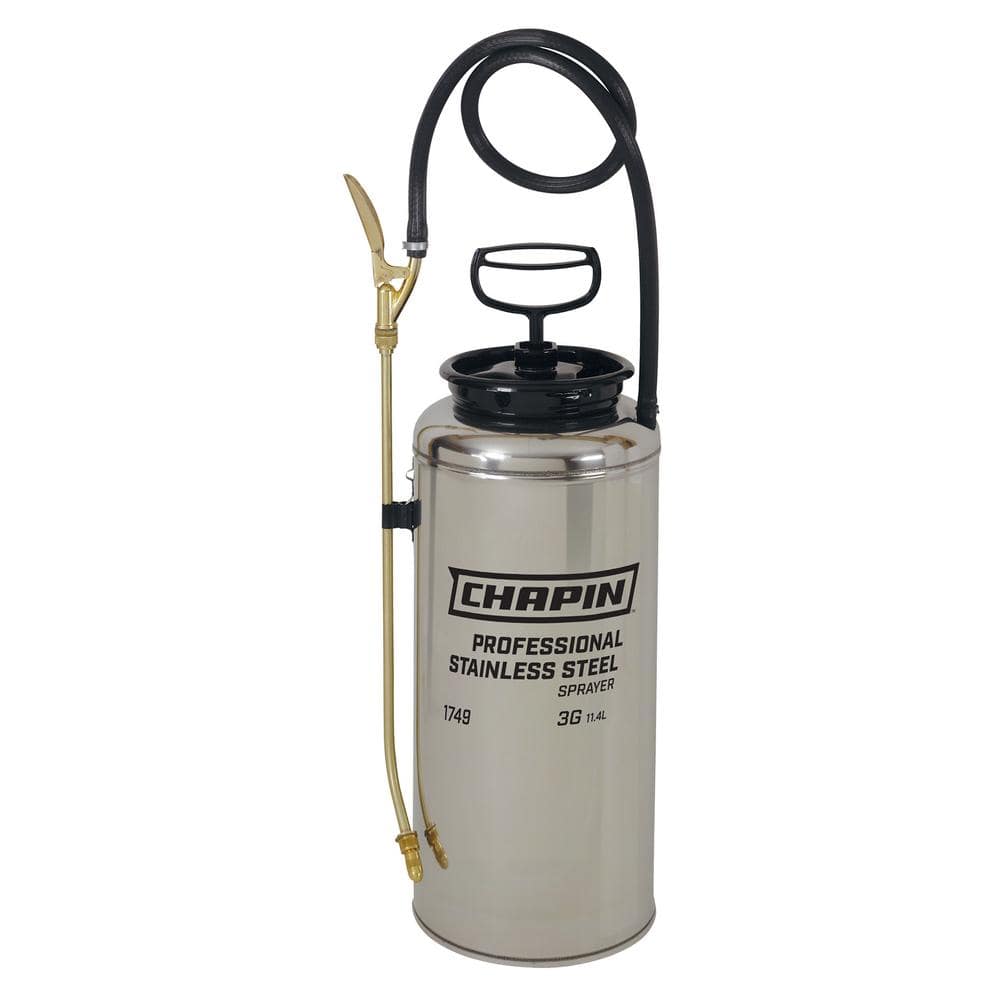 Chapin 1749 3 Gal. Industrial Stainless Steel Sprayer with Brass Adjustable Nozzle