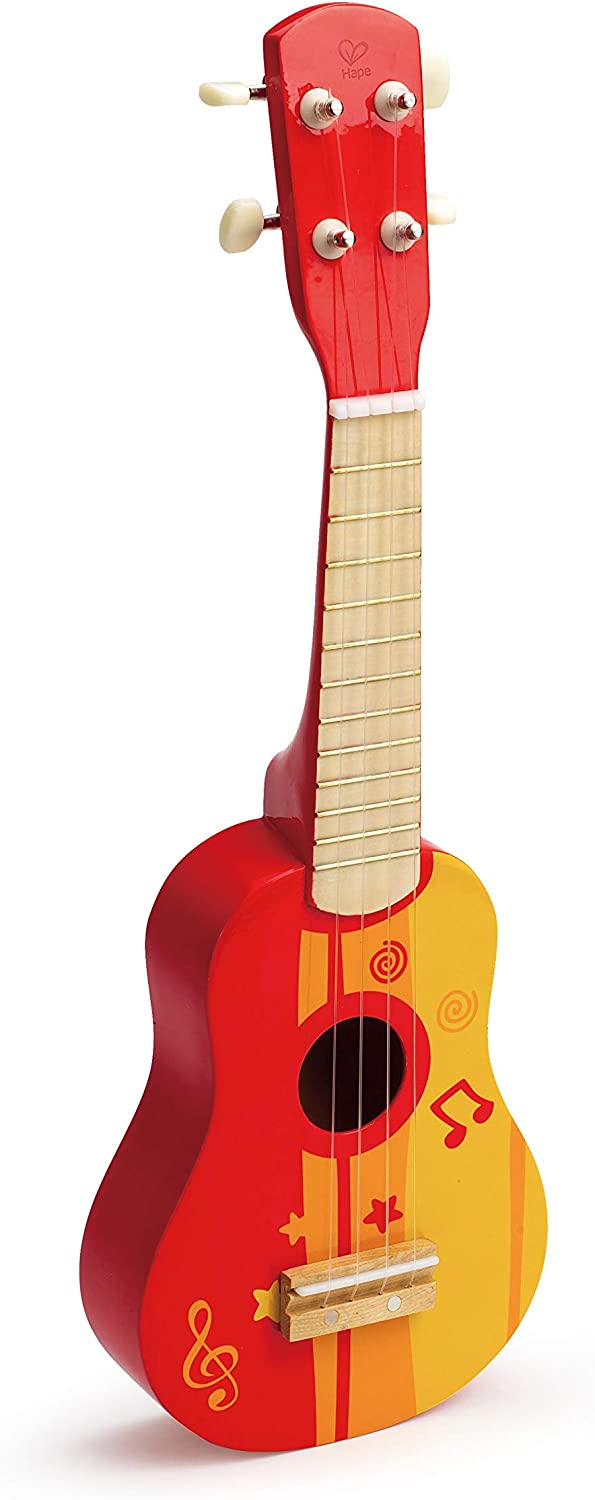 Hape Kid's Wooden Toy Ukulele in Red