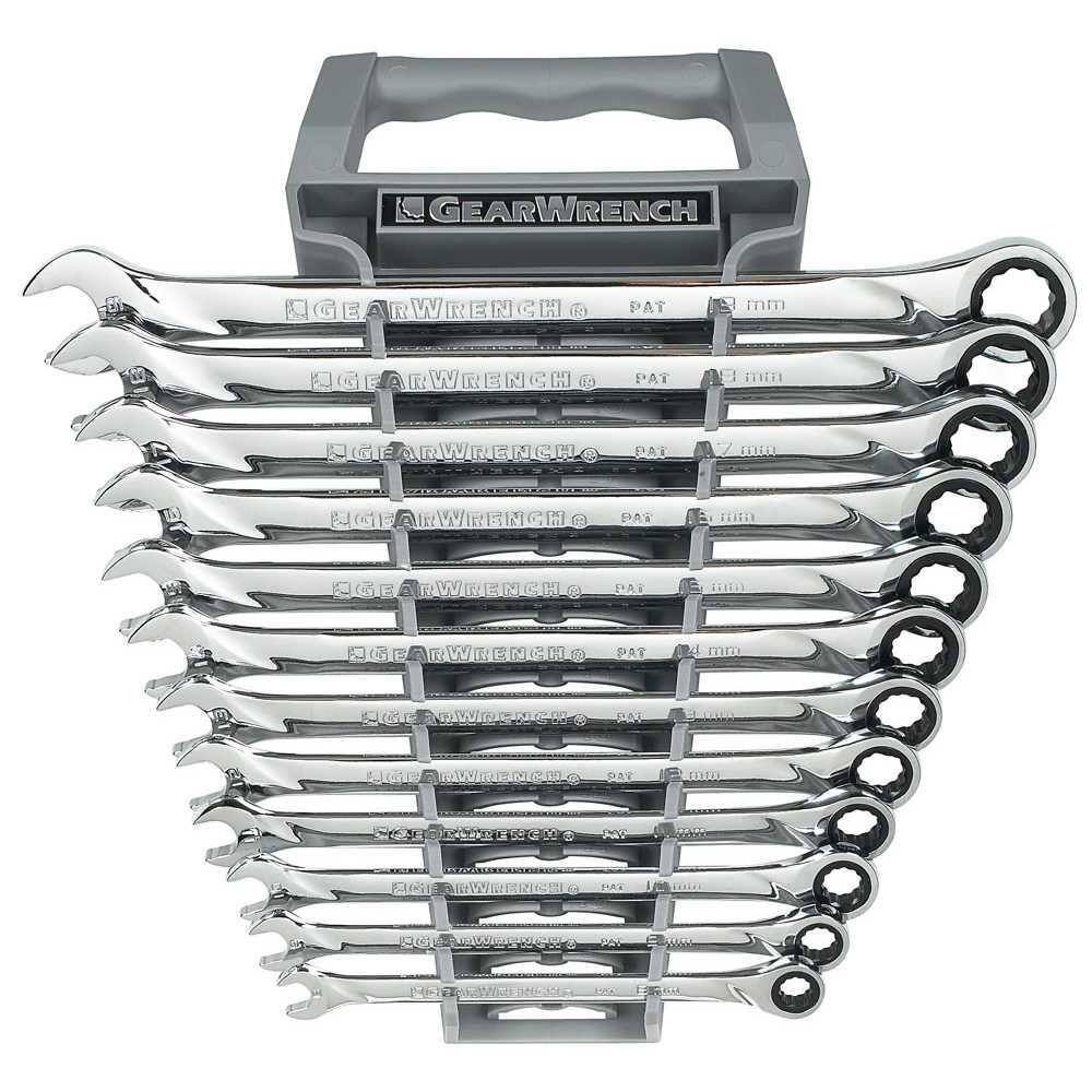 GEARWRENCH 85098 Metric 72-Tooth XL Combination Ratcheting Wrench Tool Set (12-Piece)