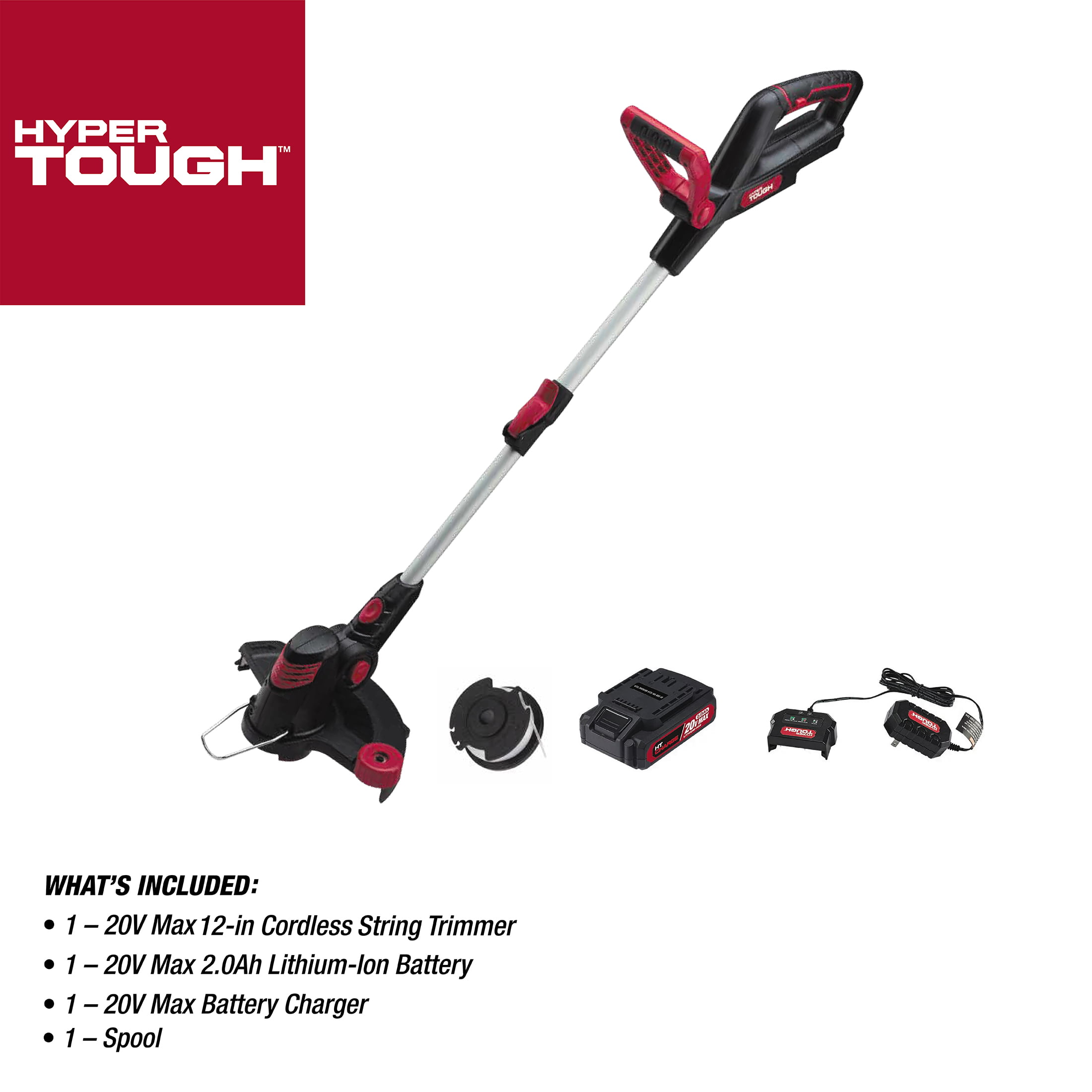 Hyper Tough 20V Max Cordless 12-Inch String Trimmer. HT21-401-003-02